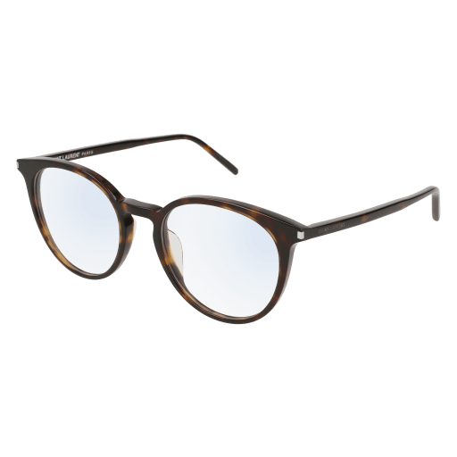 Saint Laurent SL 238/F round eyeglasses in Avana Avana Transparent