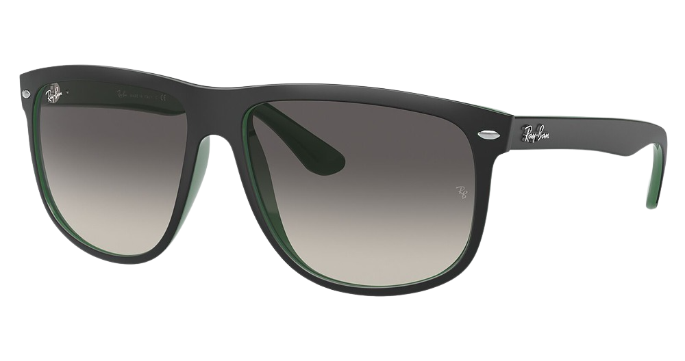 Ray-Ban RB4147 BOYFRIEND round sunglasses in Matte Black on Green/Grey Gradient