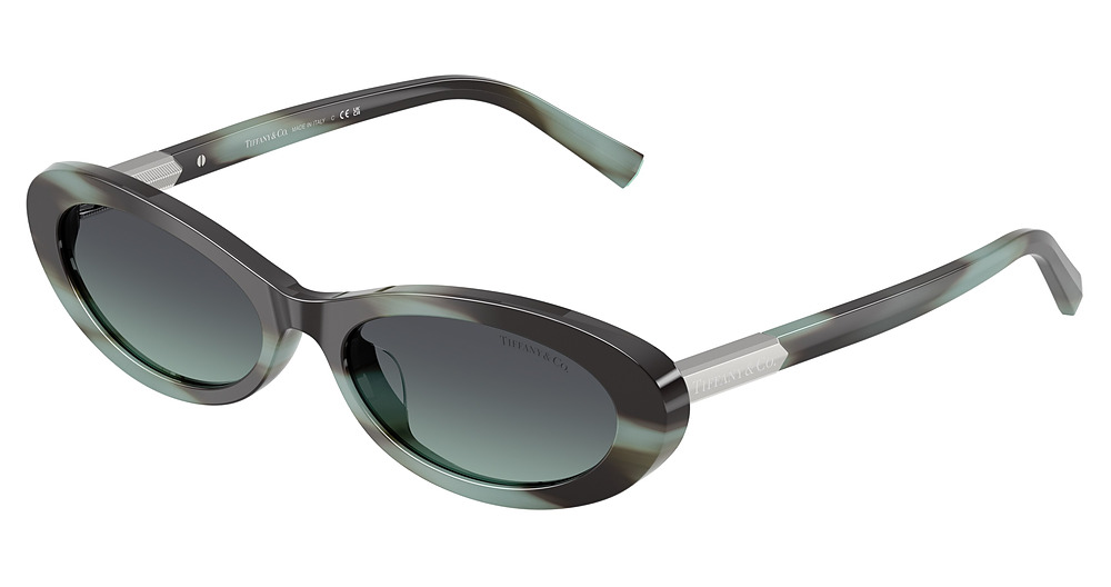 STRIPED BLACK TIFFANY / AZURE GRADIENT DARK GREY
