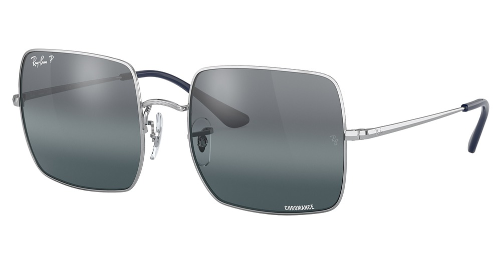 Ray-Ban RB1971 SQUARE square sunglasses in Silver/Blue Mirror Polarized