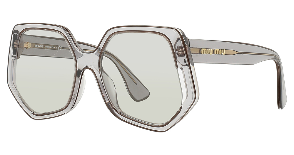 Miu Miu MU 07VSA irregular sunglasses in Grey/Light Grey