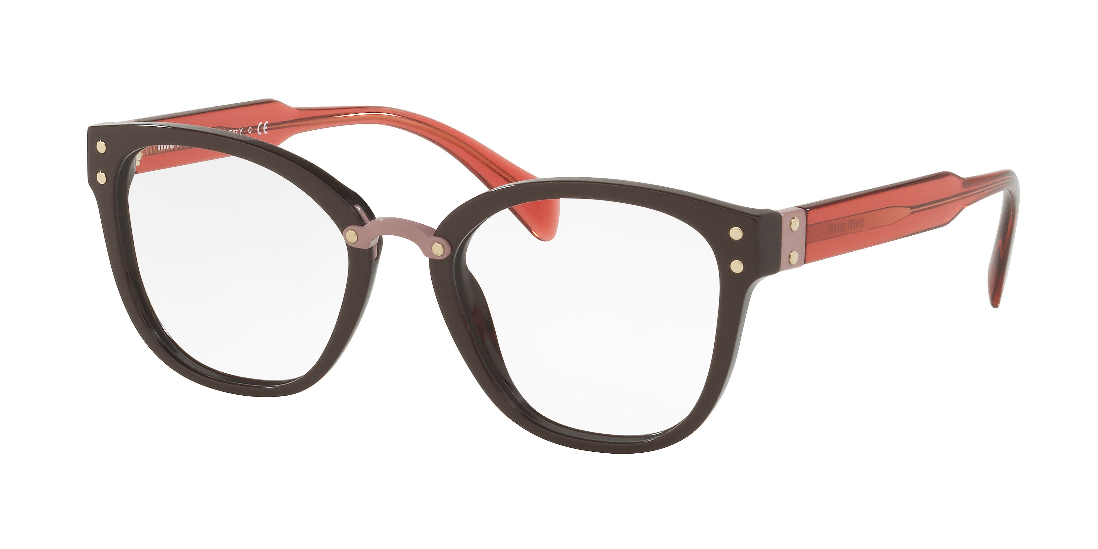 Miu Miu MU 04QV square eyeglasses in Brown
