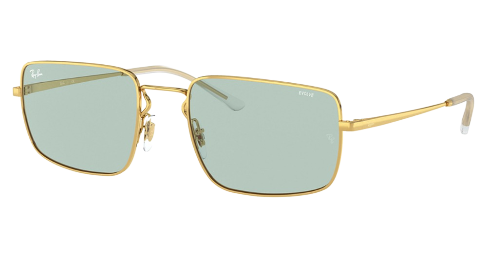 Ray-Ban RB3669F square sunglasses in Arista/Evolve Photo Green To Blue