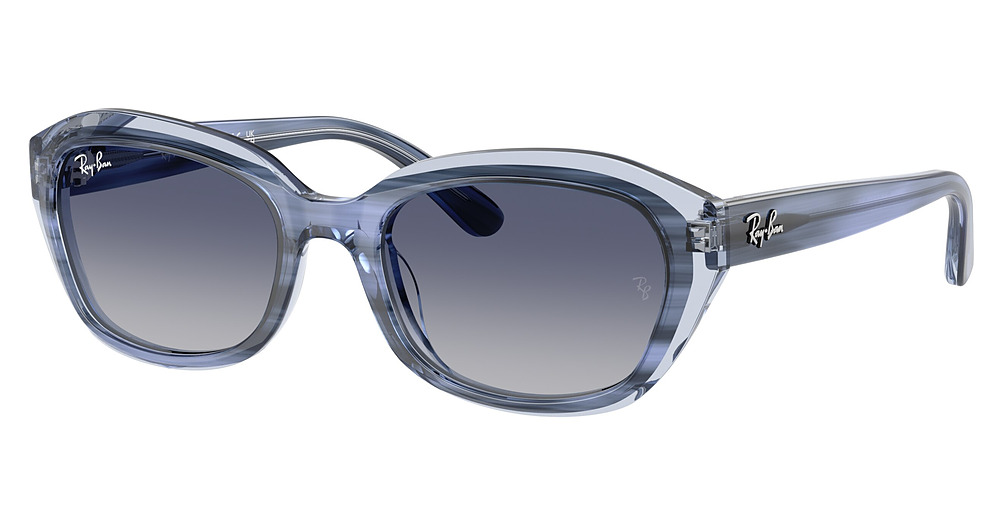 Ray-Ban RJ9081S round sunglasses in Striped Blue on Transp Bl/Grey Gradient Blue