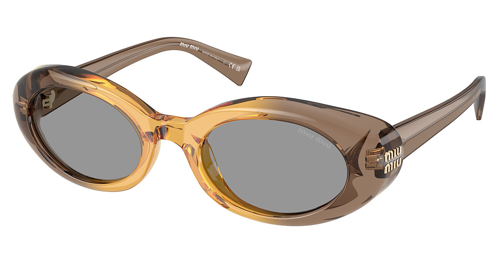 Miu Miu MU B09S round sunglasses in Beige/Grey