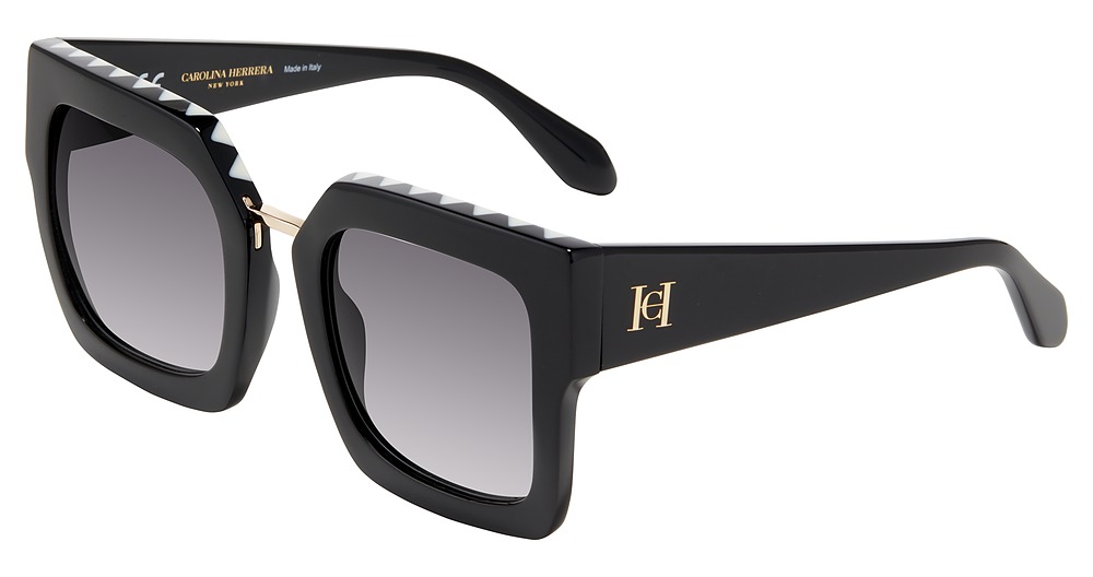 Carolina Herrera SHN606M square sunglasses in Black 0700