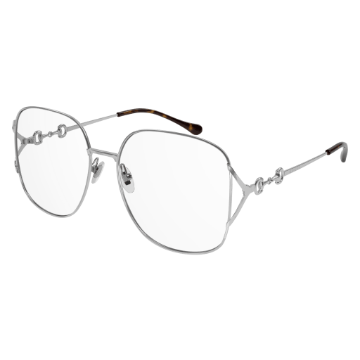Gucci GG1019O rectangle eyeglasses in Silver Silver Transparent