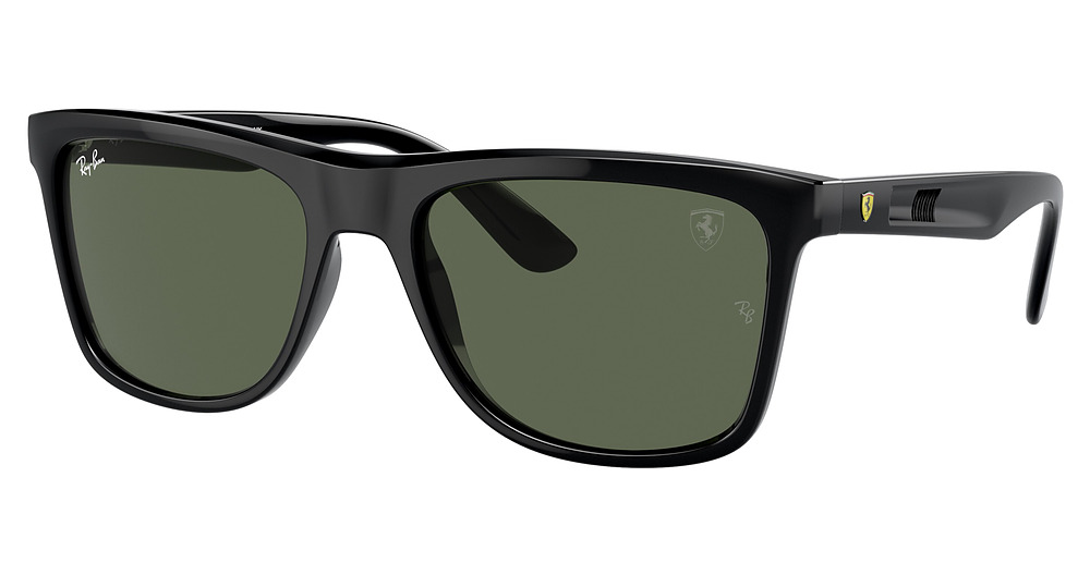 Ray-Ban RB4413M square sunglasses in Black/Dark Green