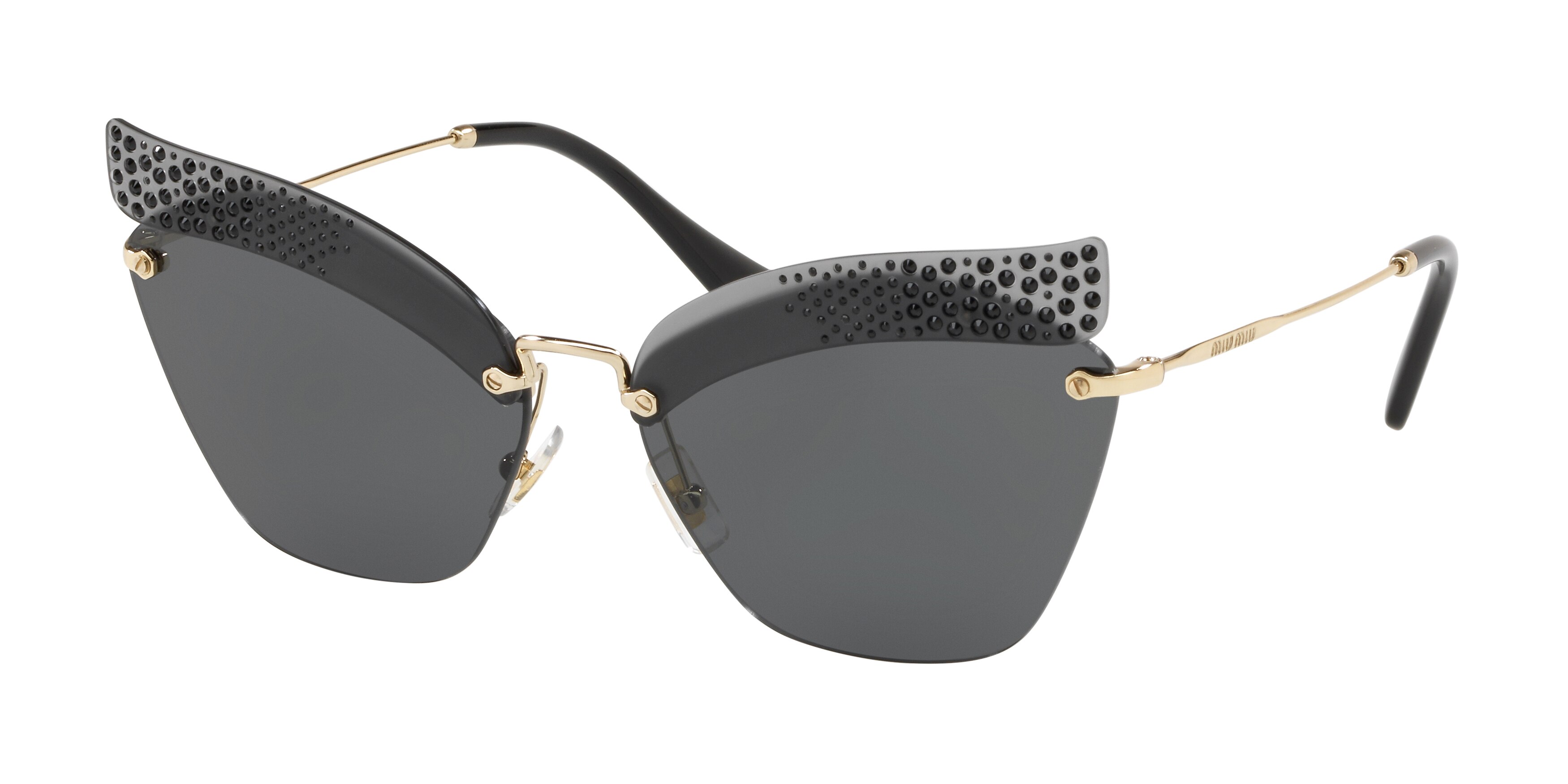 Miu Miu MU 56TS square sunglasses in Dark Grey Transparent