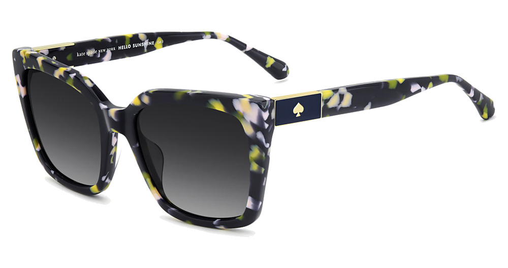 Kate Spade KS LILA2/G/S/US square sunglasses in BK Multic/Grey Shaded Polarized