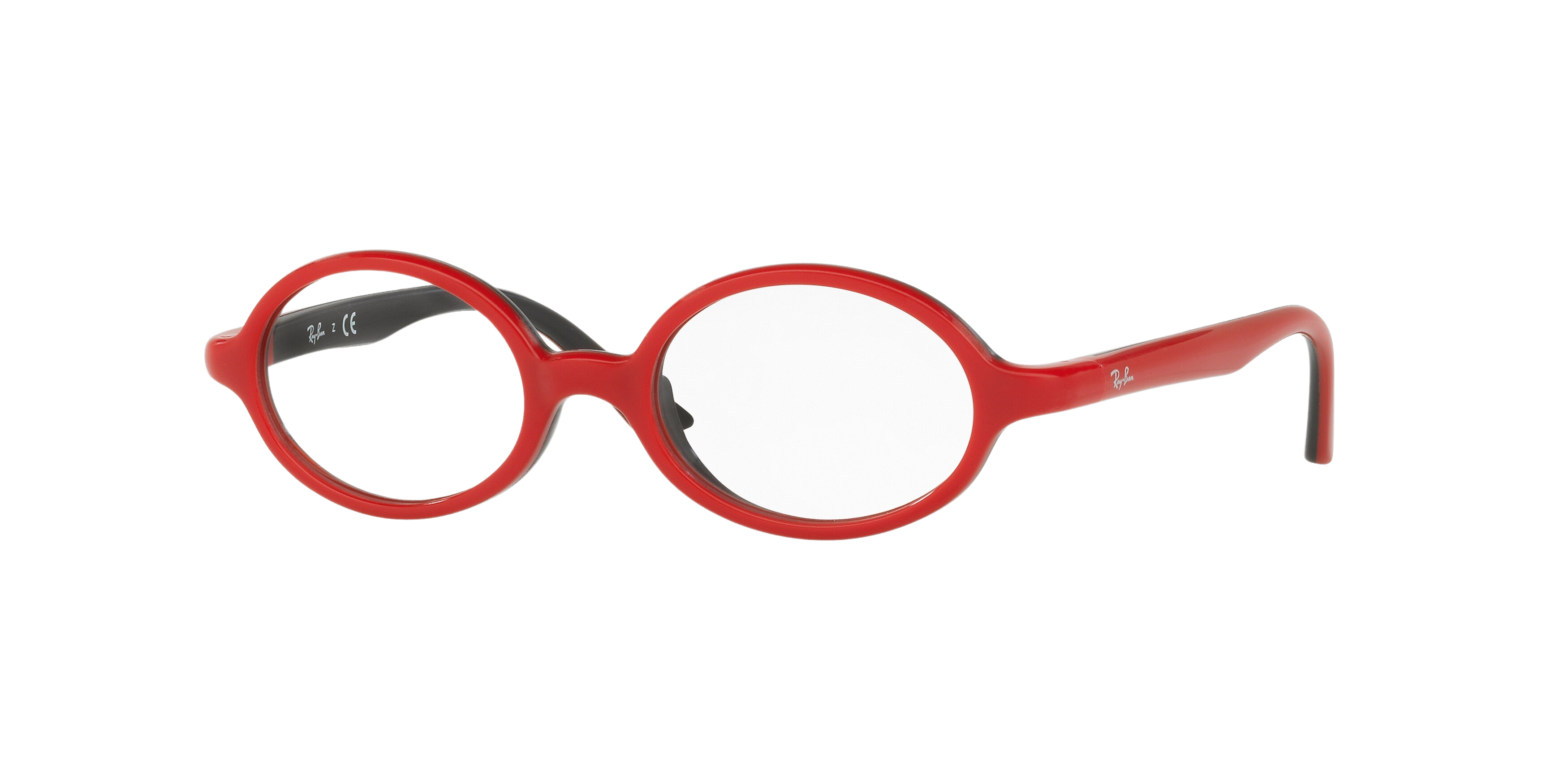 Ray-Ban RY1545 round eyeglasses in Red on Rubber Black