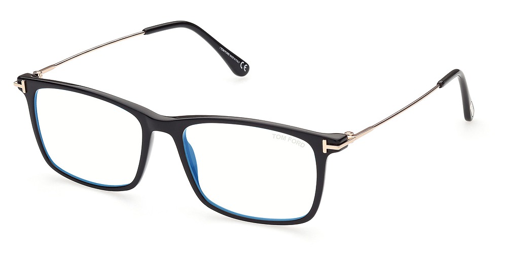 Tom Ford FT5758-B square eyeglasses in Shiny Black