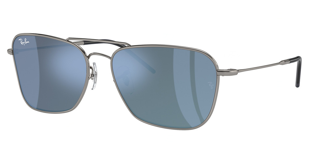 Ray-Ban RBR0102S CARAVAN REVERSE aviator sunglasses in Gunmetal/Dark Grey Mirror Turquoise