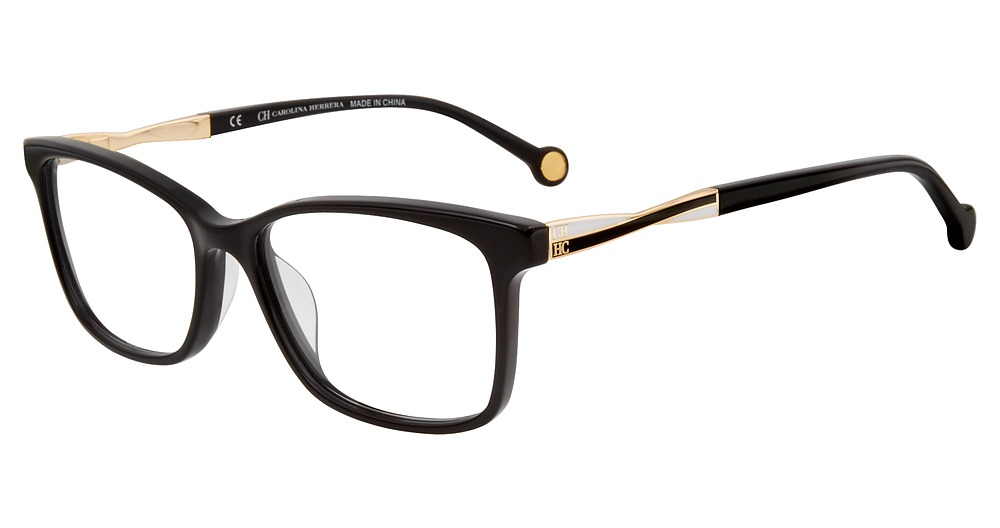Carolina Herrera VHE781K rectangle eyeglasses in Black 0700