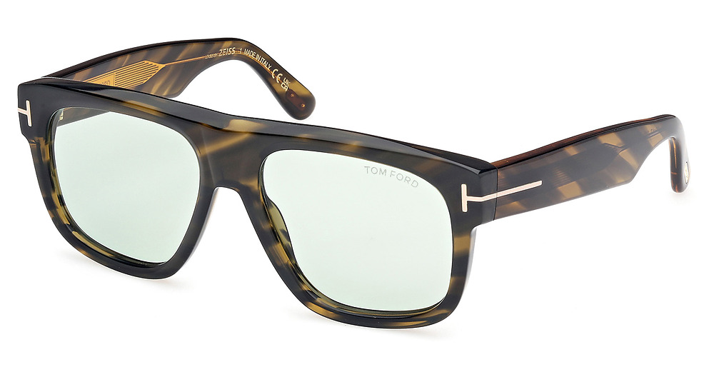 Tom Ford FT1201-F aviator sunglasses in Havana/Other/Green