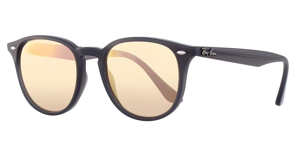 Ray-Ban RB4259 round sunglasses in Shiny Opal Grey/Orange Flash Orange