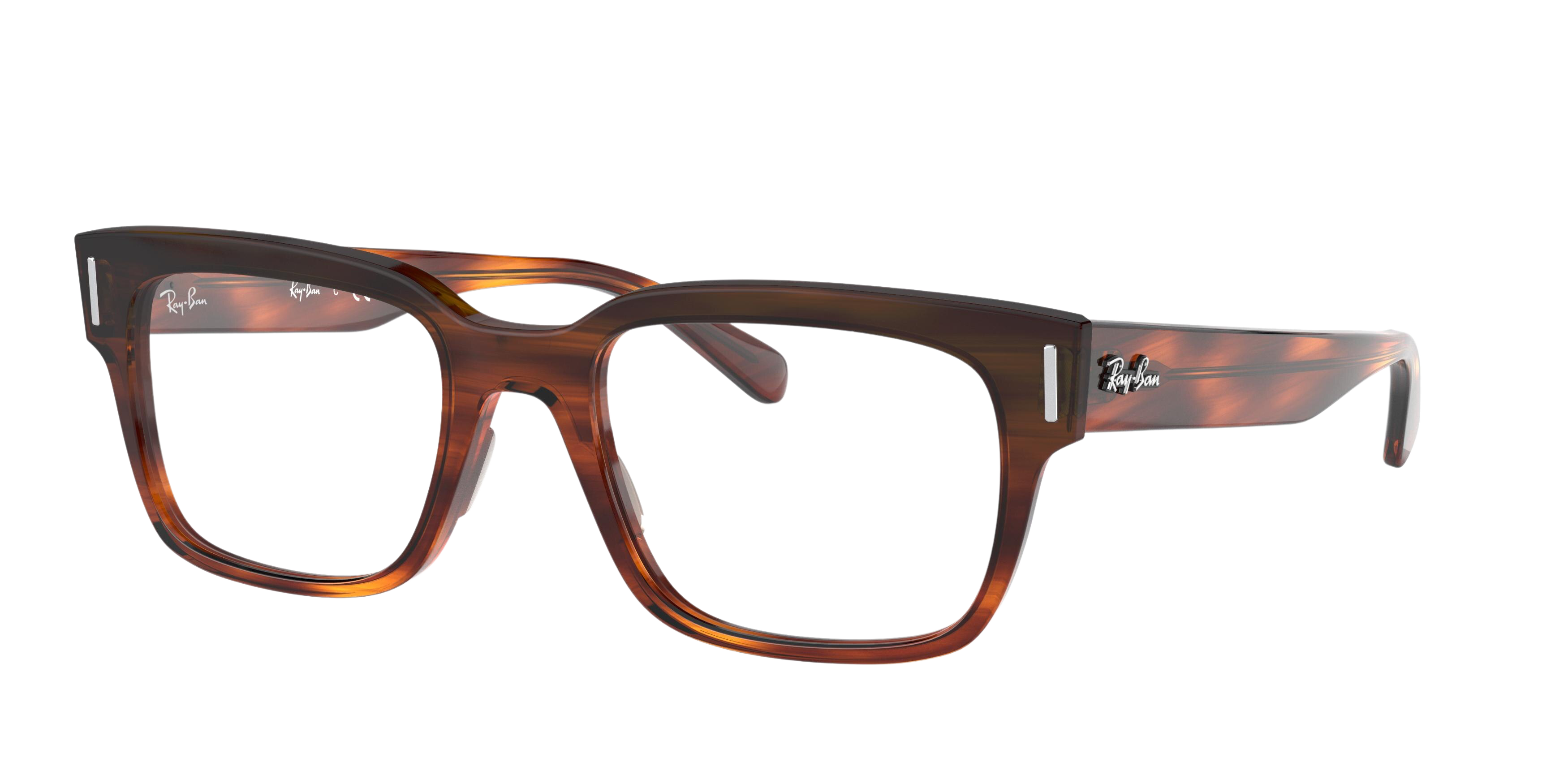 Ray-Ban RX5388 square eyeglasses in Stripped Red Havana