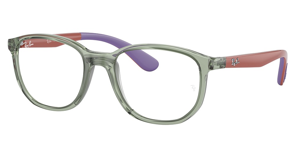 Ray-Ban RY1619 round eyeglasses in Transp Green on Rubber w