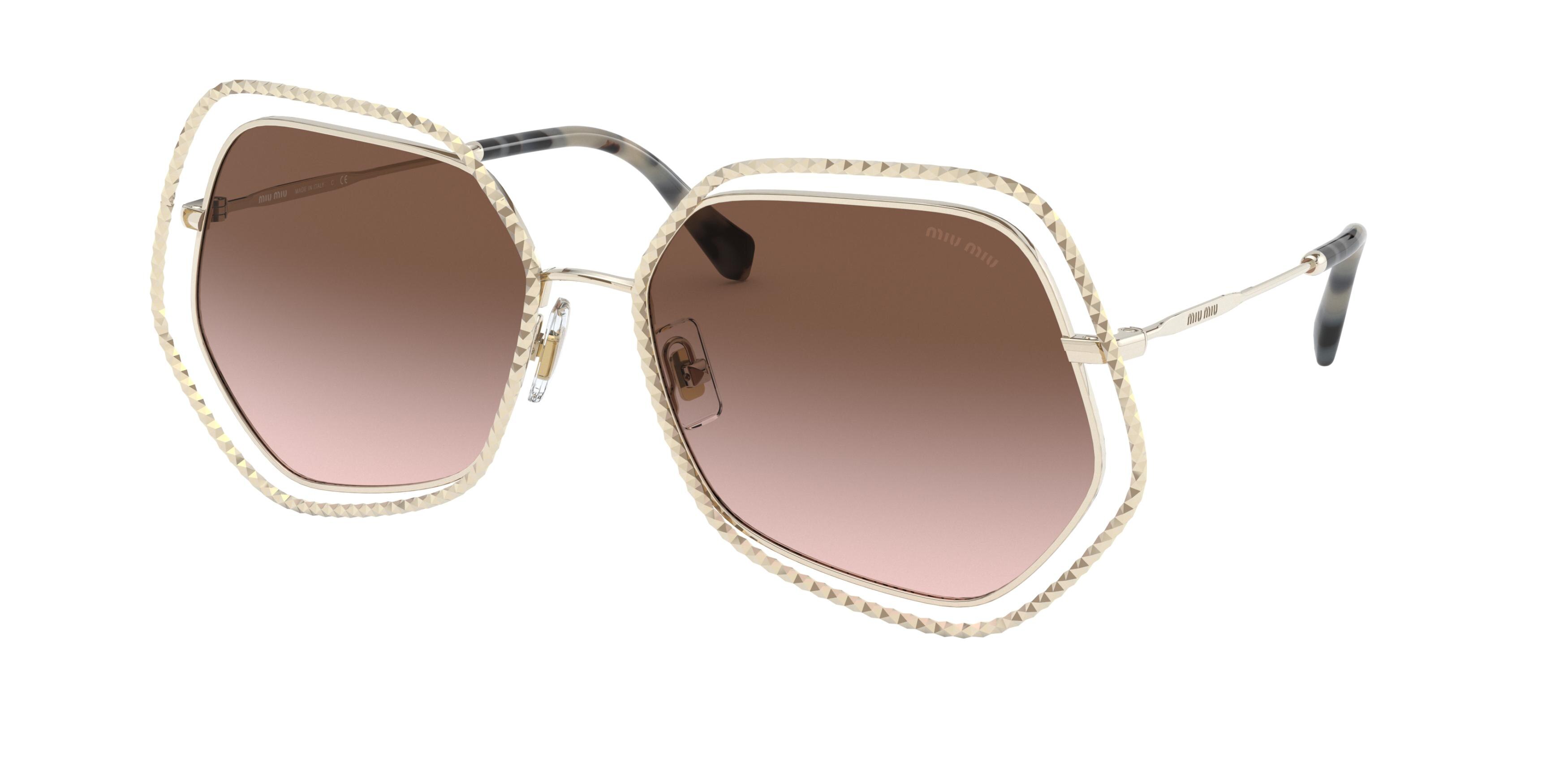 Miu Miu MU 58VS square sunglasses in Pale Gold