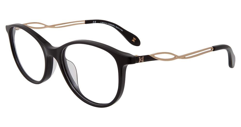 Carolina Herrera VHN590M round eyeglasses in Black 0700