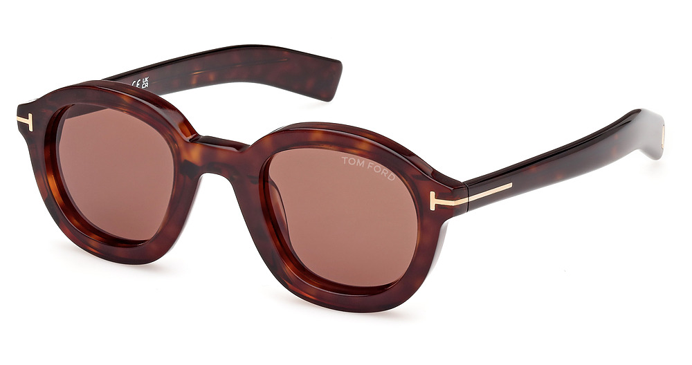 Tom Ford FT1100 round sunglasses in Dark Havana/Brown