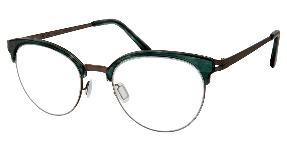 Modo 4518 round eyeglasses in Teal Smoke
