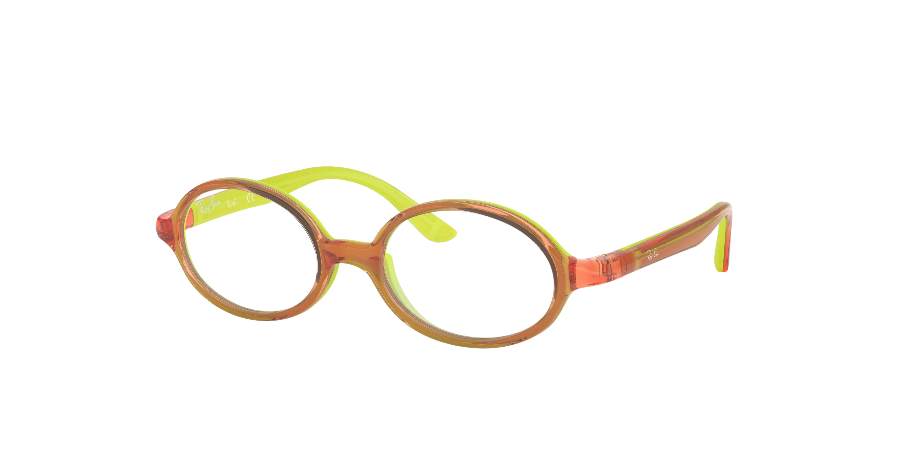 Ray-Ban RY1545 round eyeglasses in Light Orange on Rubber Yellow