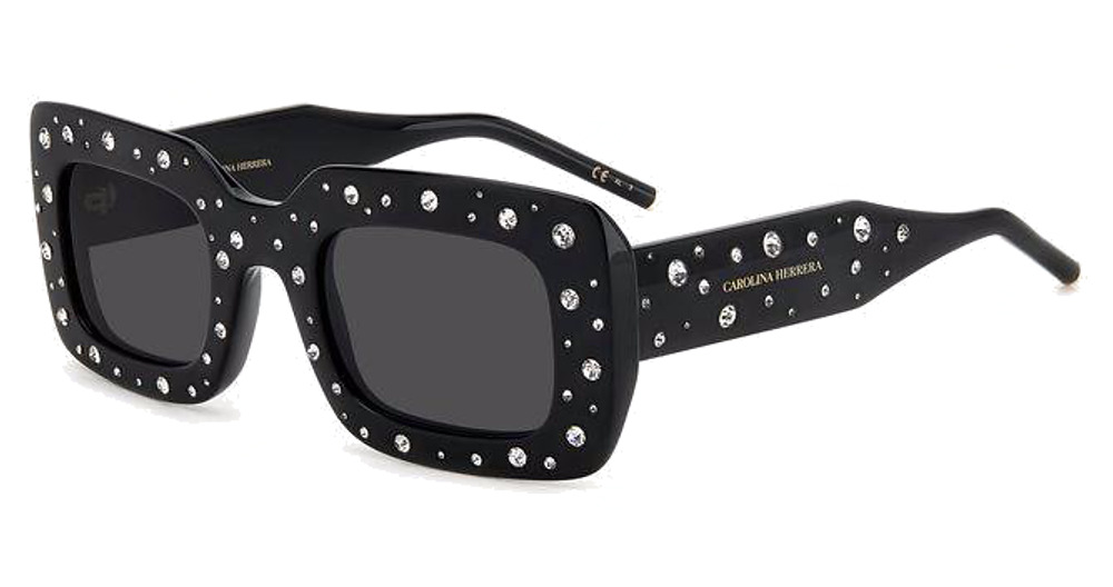 Carolina Herrera HER 0131/S rectangle sunglasses in Black/Grey