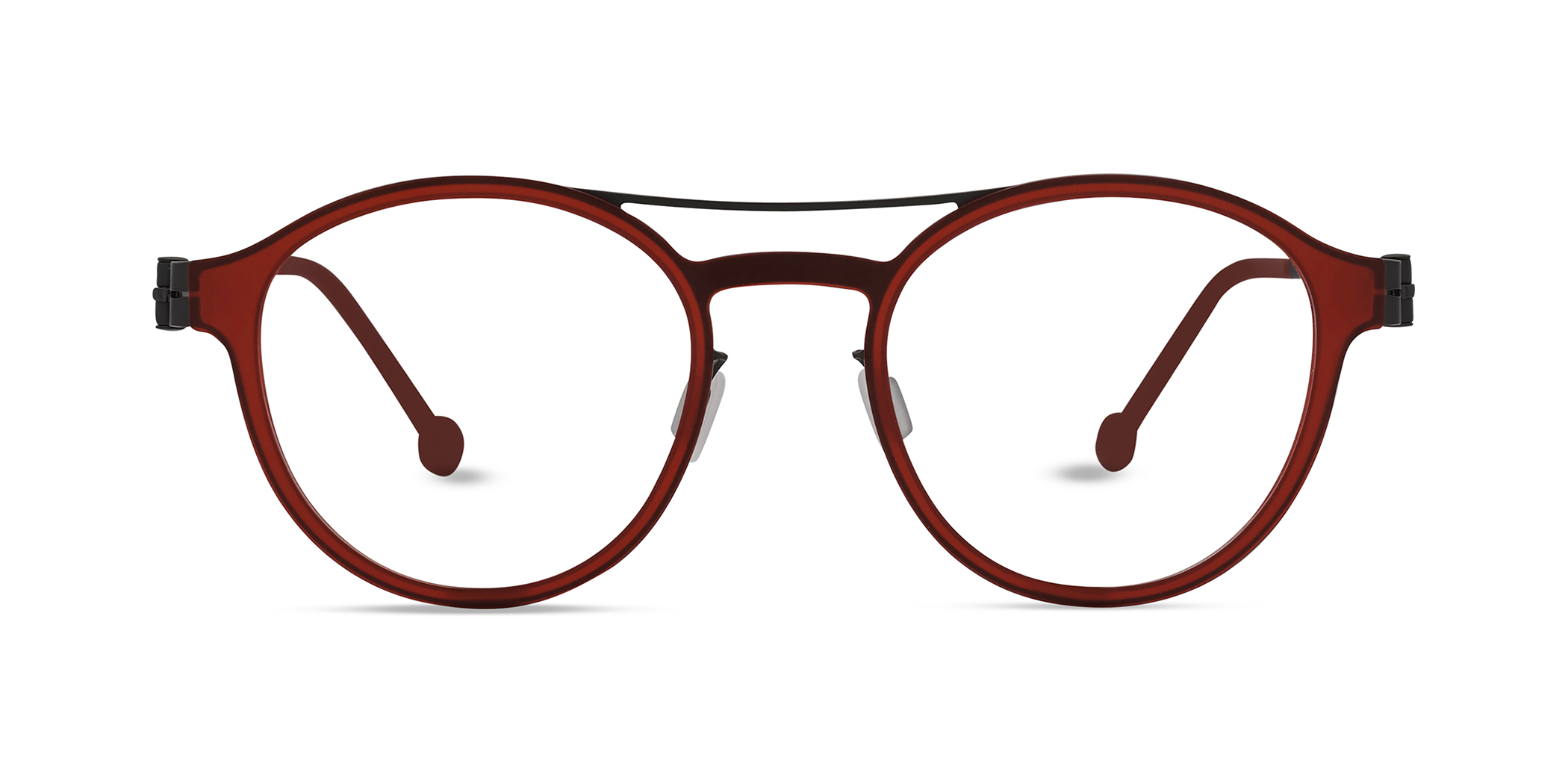 Modo BABILA round eyeglasses in Red/Gunmetal