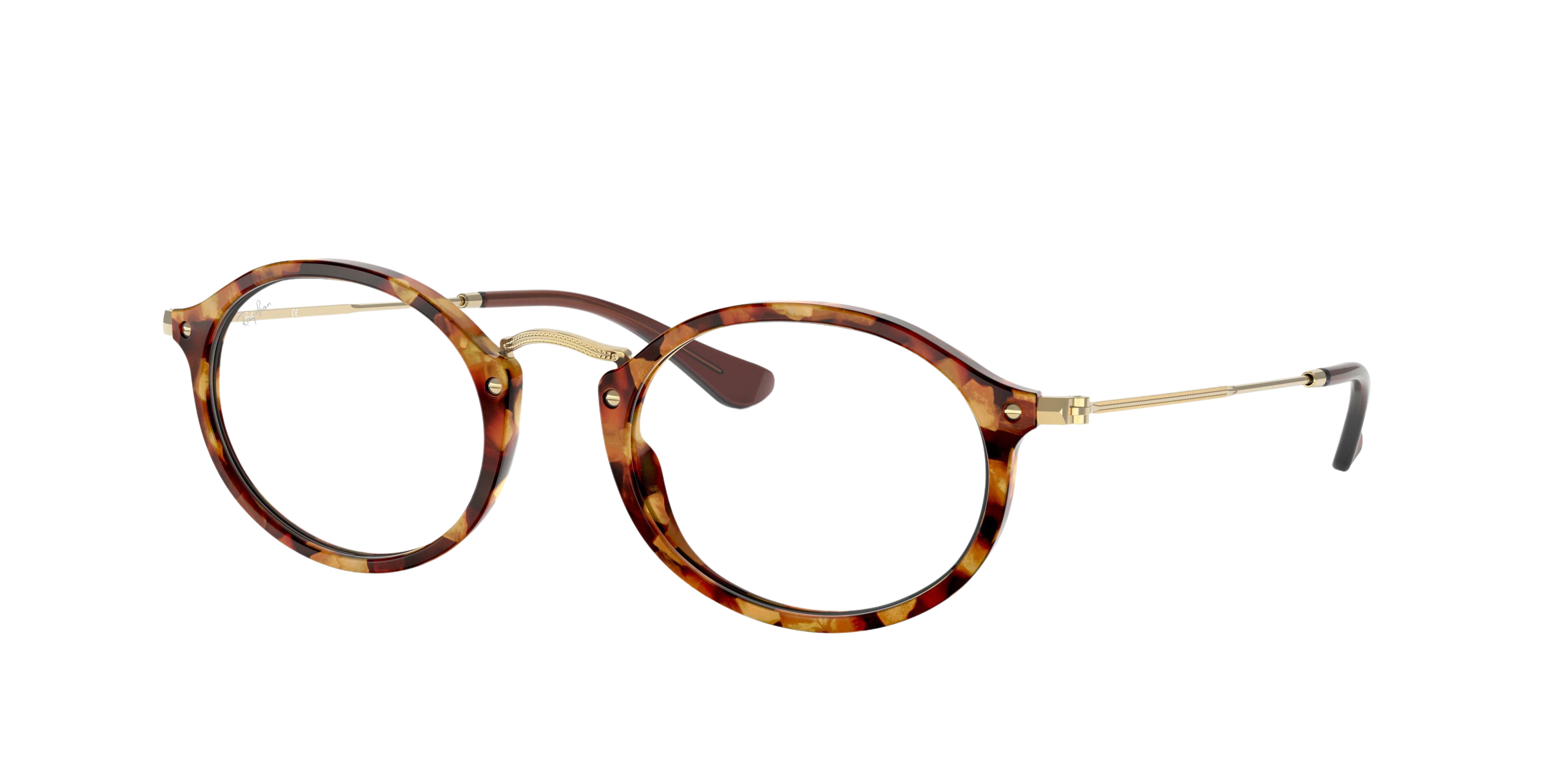 Ray-Ban RX2547V round eyeglasses in Brown Havana