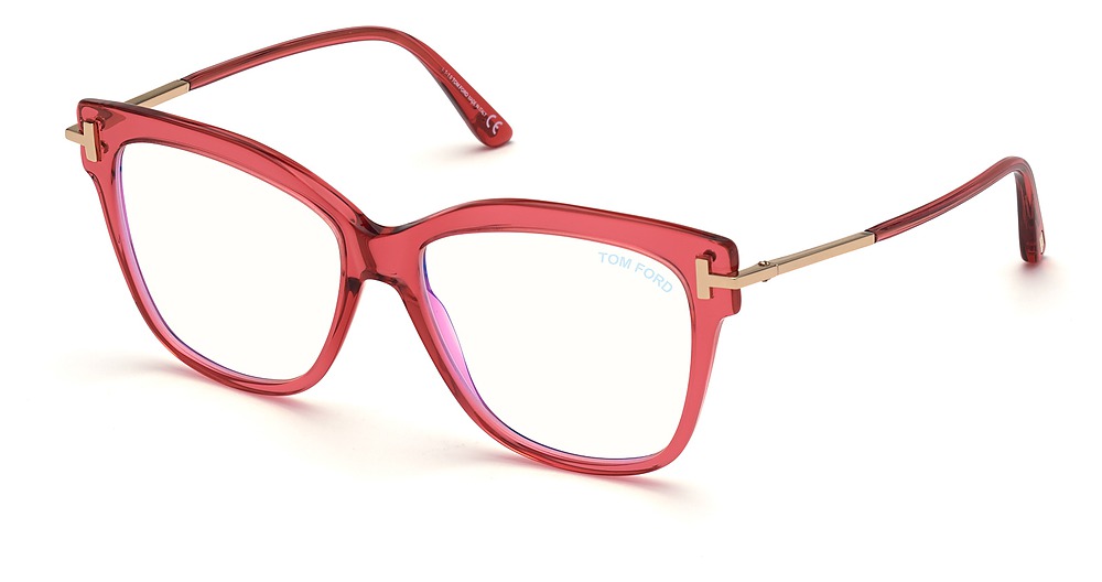Tom Ford FT5704-F-B square eyeglasses in Shiny Red