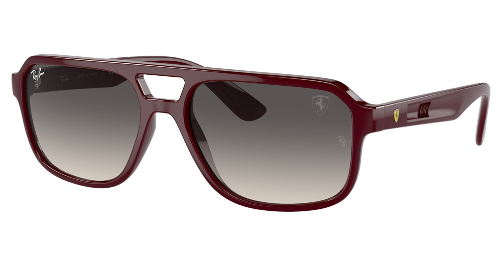 Ray-Ban RB4414M aviator sunglasses in Dark Red/Grey Gradient
