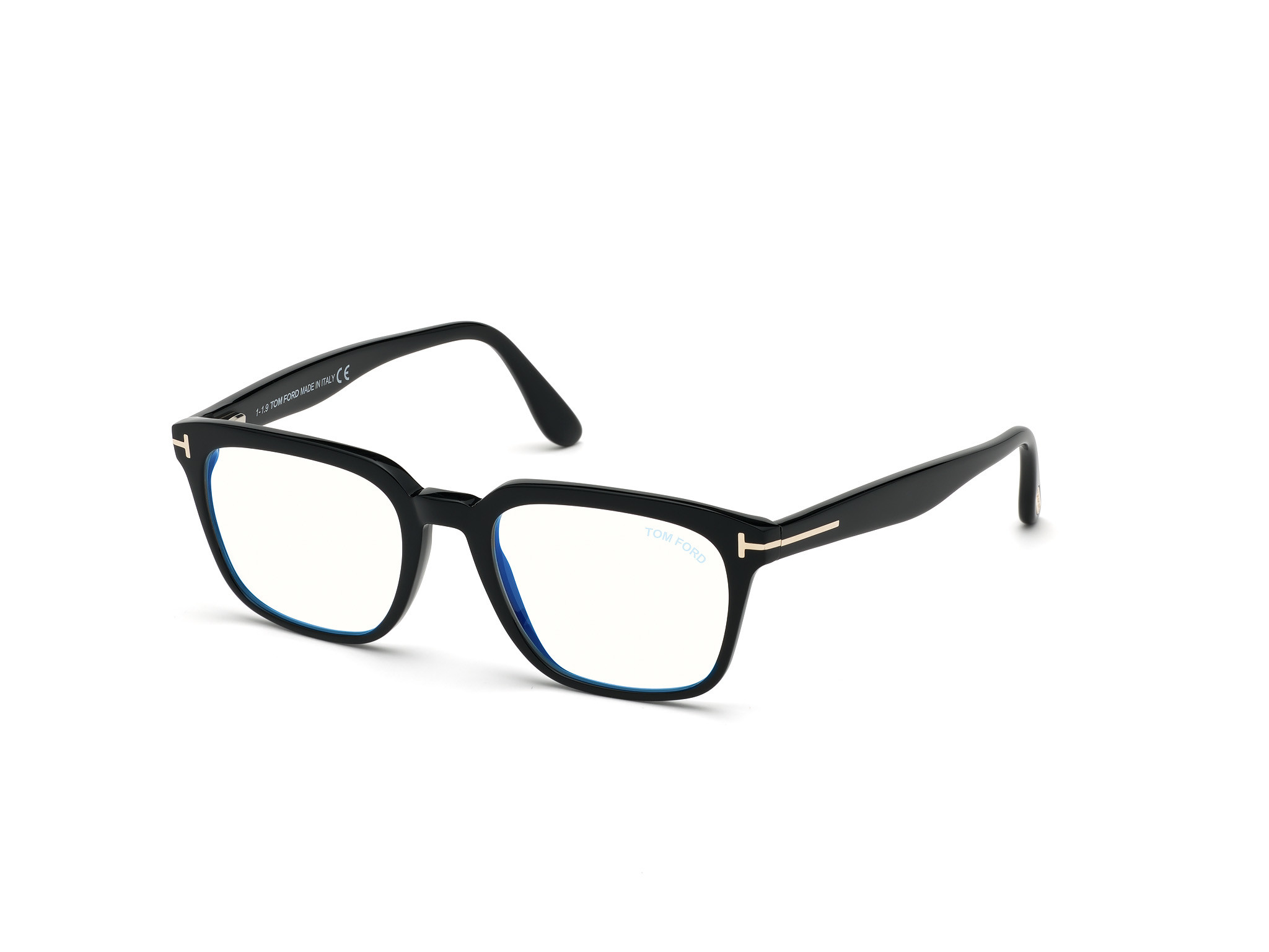 Shiny Black/ Blue Block Lenses