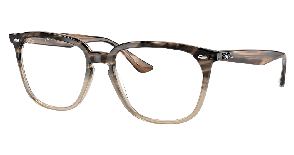 Ray-Ban RX4362VF round eyeglasses in Gradient Brown Havana