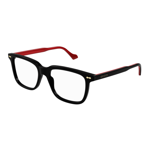 Gucci GG0737O round eyeglasses in Black Red Transparent