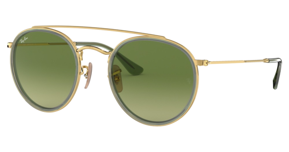 Ray-Ban RB3647N round sunglasses in Arista/Green Gradient Green