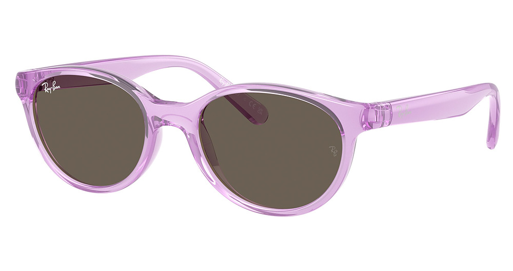 Ray-Ban RJ9080SF round sunglasses in Transparent Violet/Brown