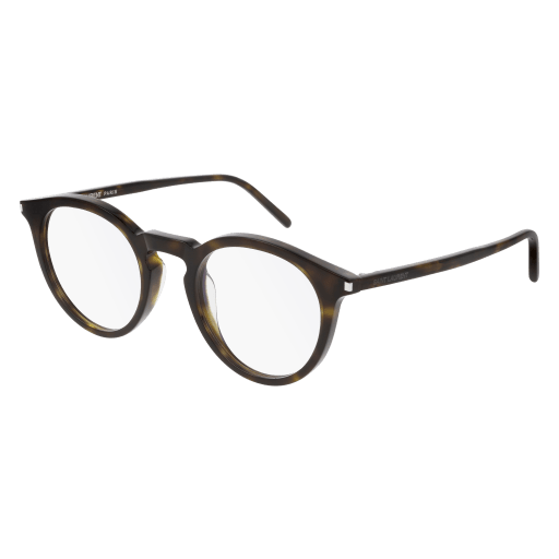 Saint Laurent SL 347 round eyeglasses in Havana Havana Transparent
