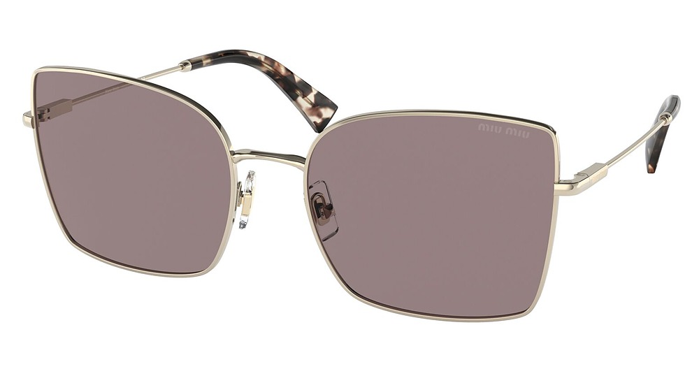 Miu Miu MU 51WS cateye sunglasses in Pale Gold/Purple Brown