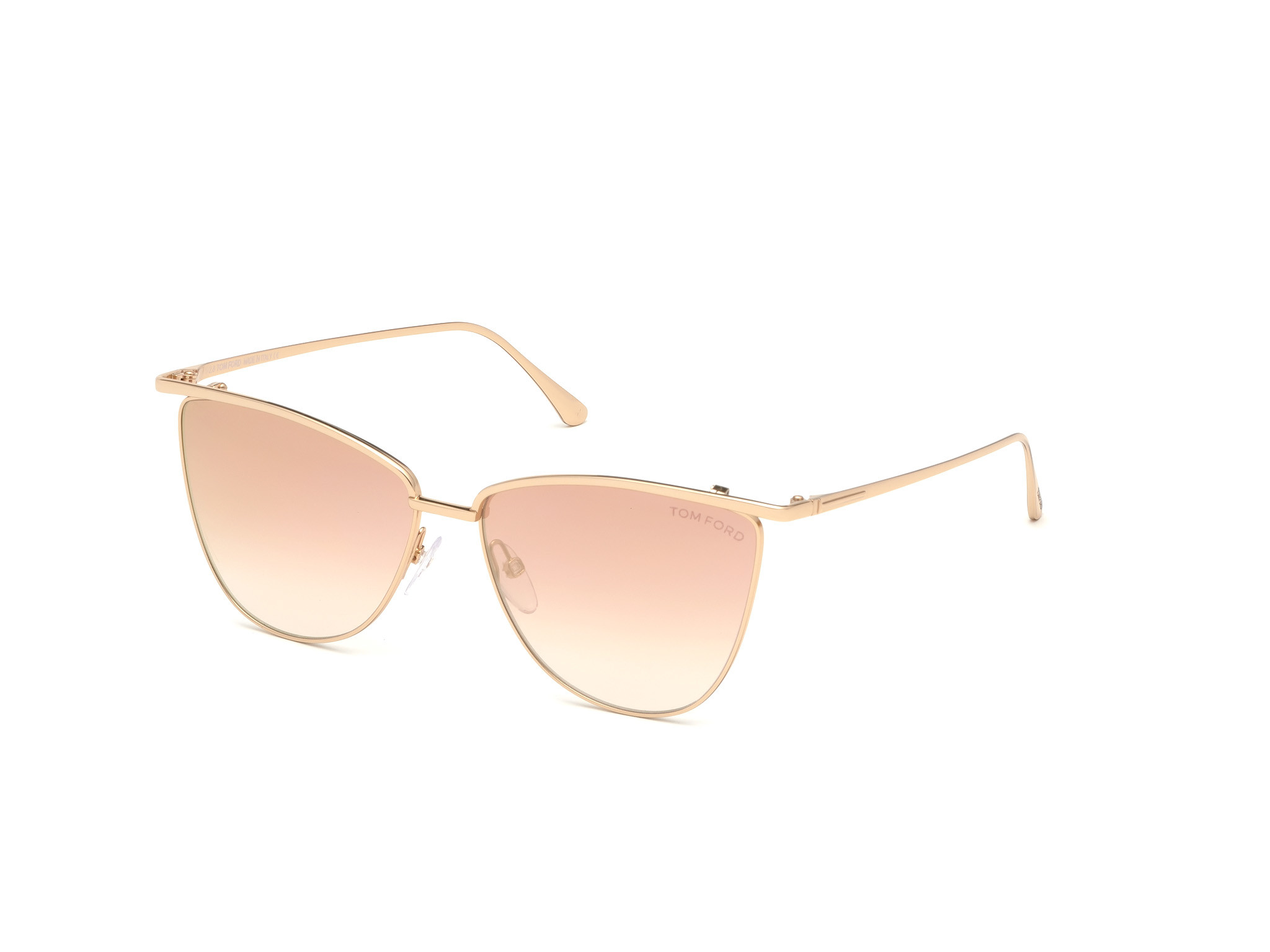 Tom Ford FT0684 Veronica cateye sunglasses in Shiny Pink Gold/Pink W. Red Mirror Lenses