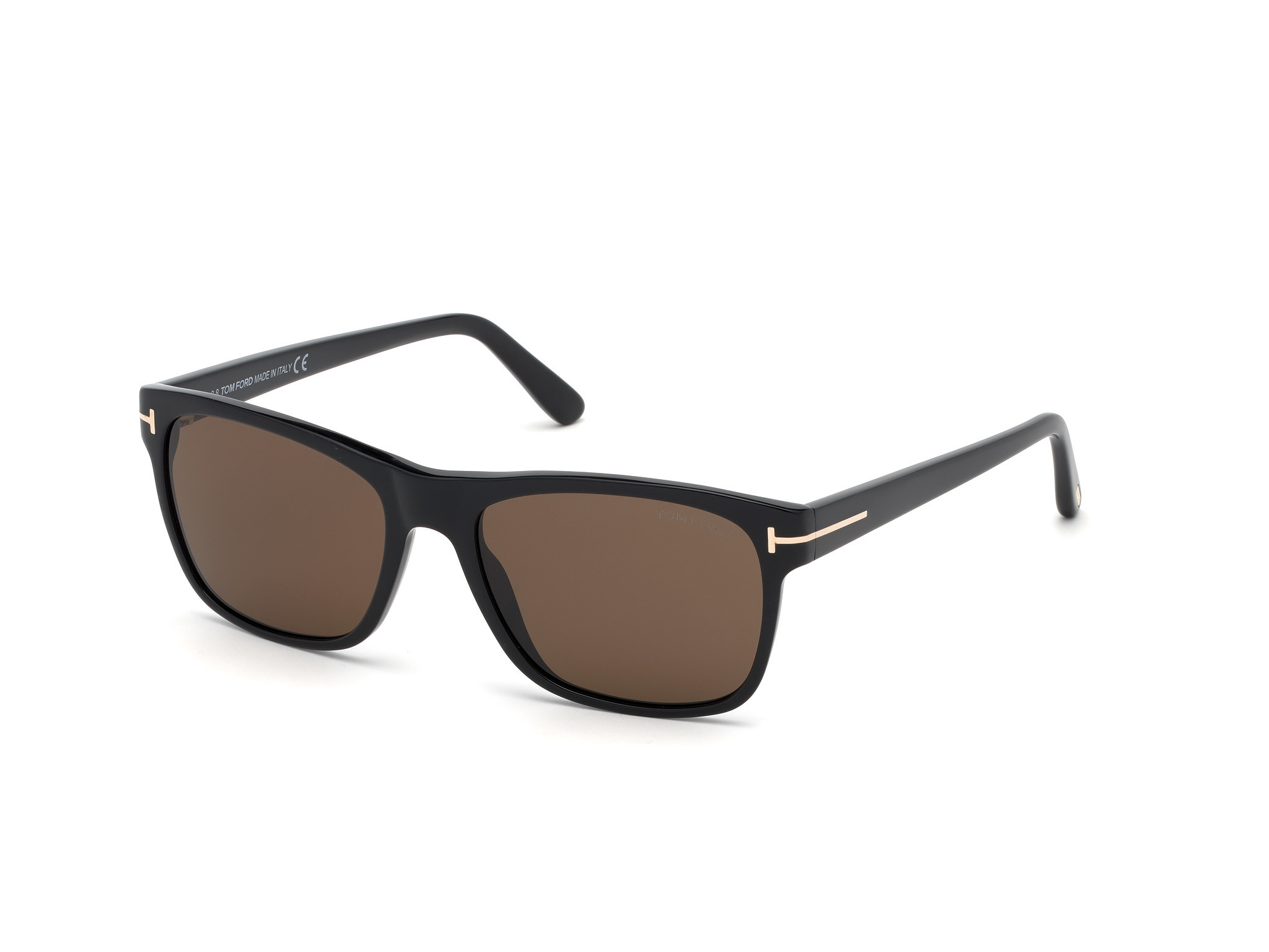 Tom Ford FT0698-F Giulio square sunglasses in Shiny Black/Brown Lenses