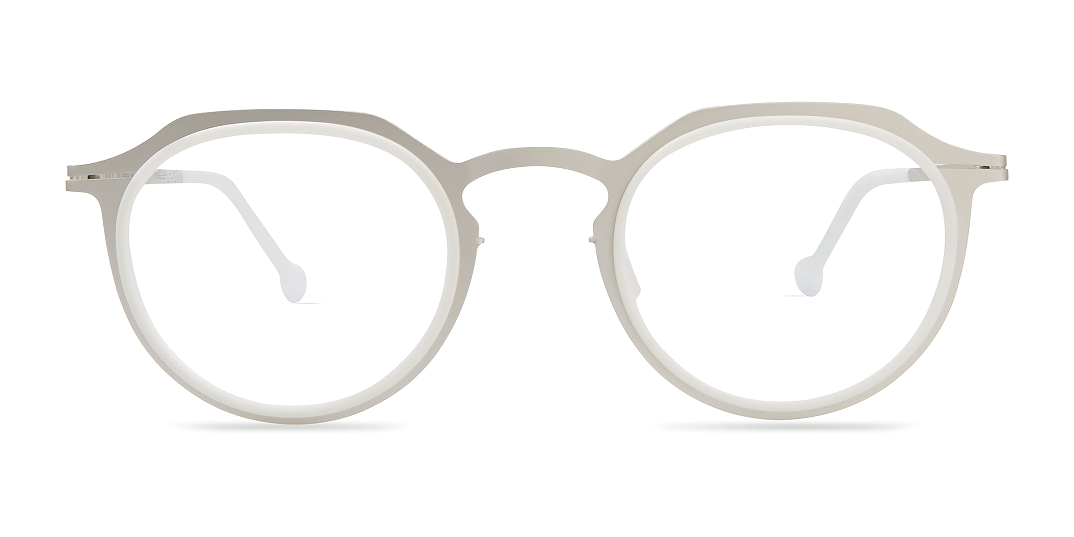Modo DUOMO round eyeglasses in White/Silver