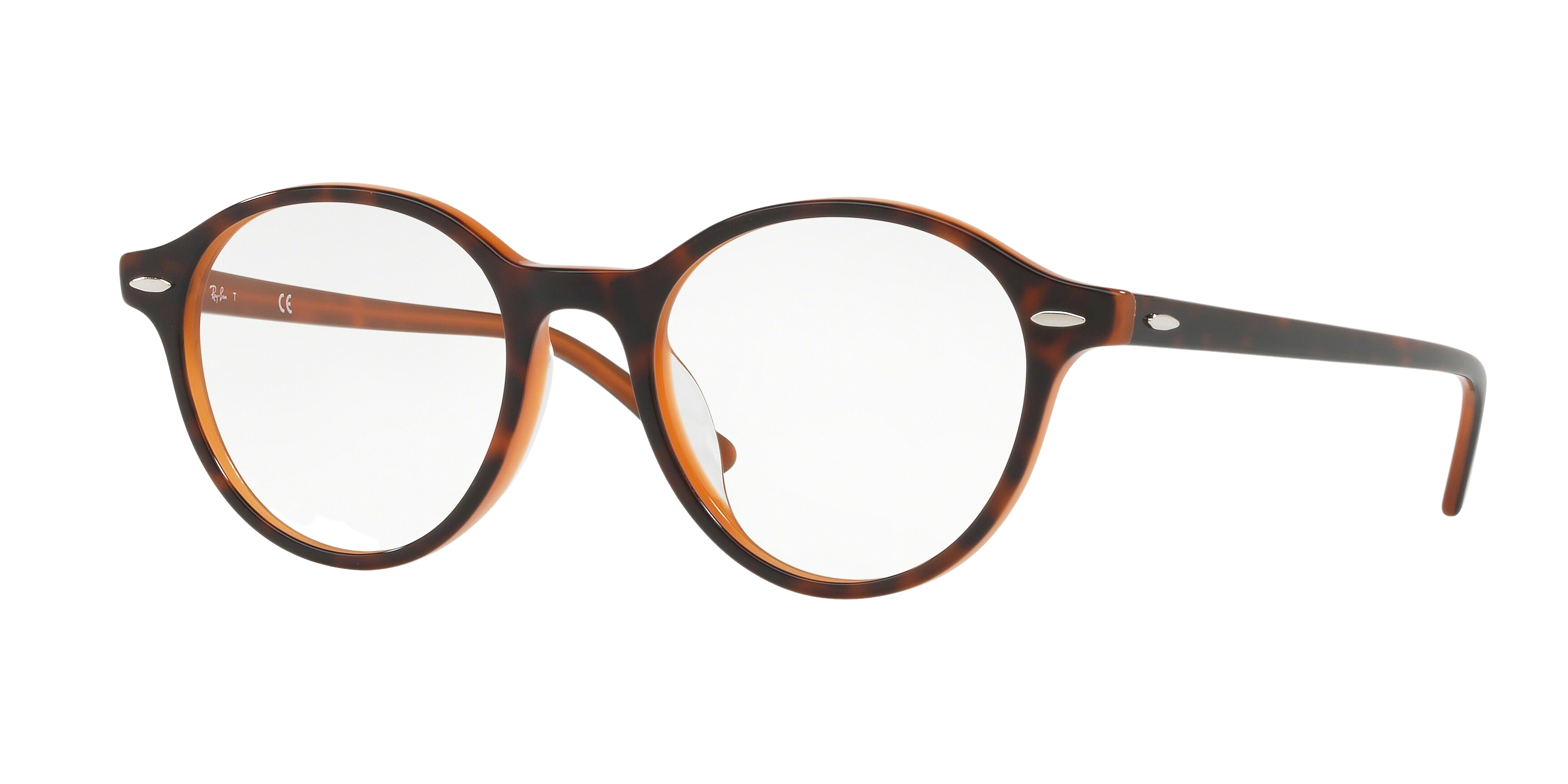 Ray-Ban RX7118F square eyeglasses in Top Havana on Light Brown