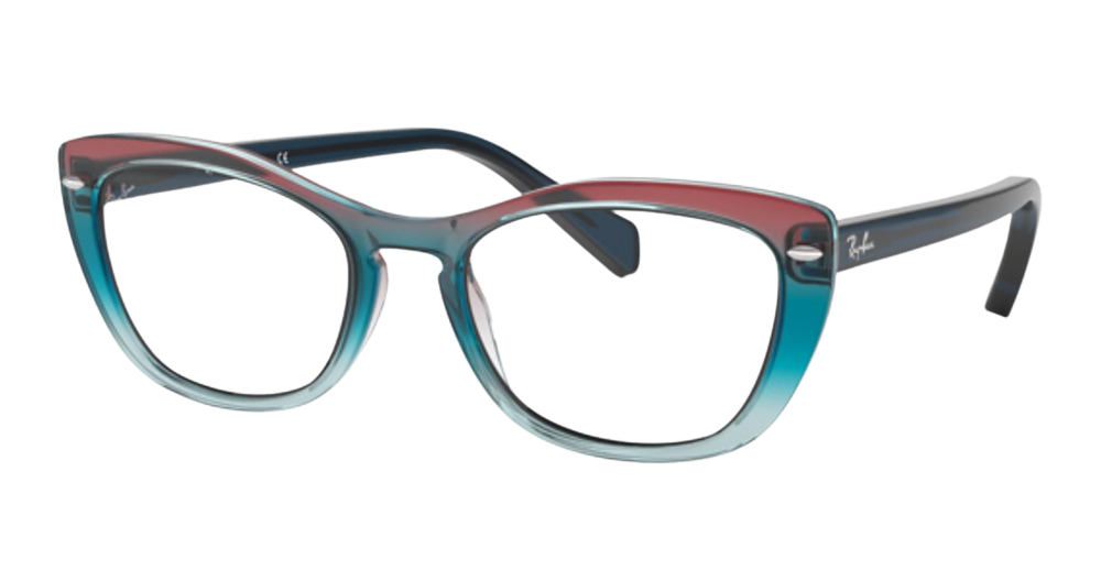 Ray-Ban RX5366 cateye eyeglasses in Trigradient Blue/Red/Azu