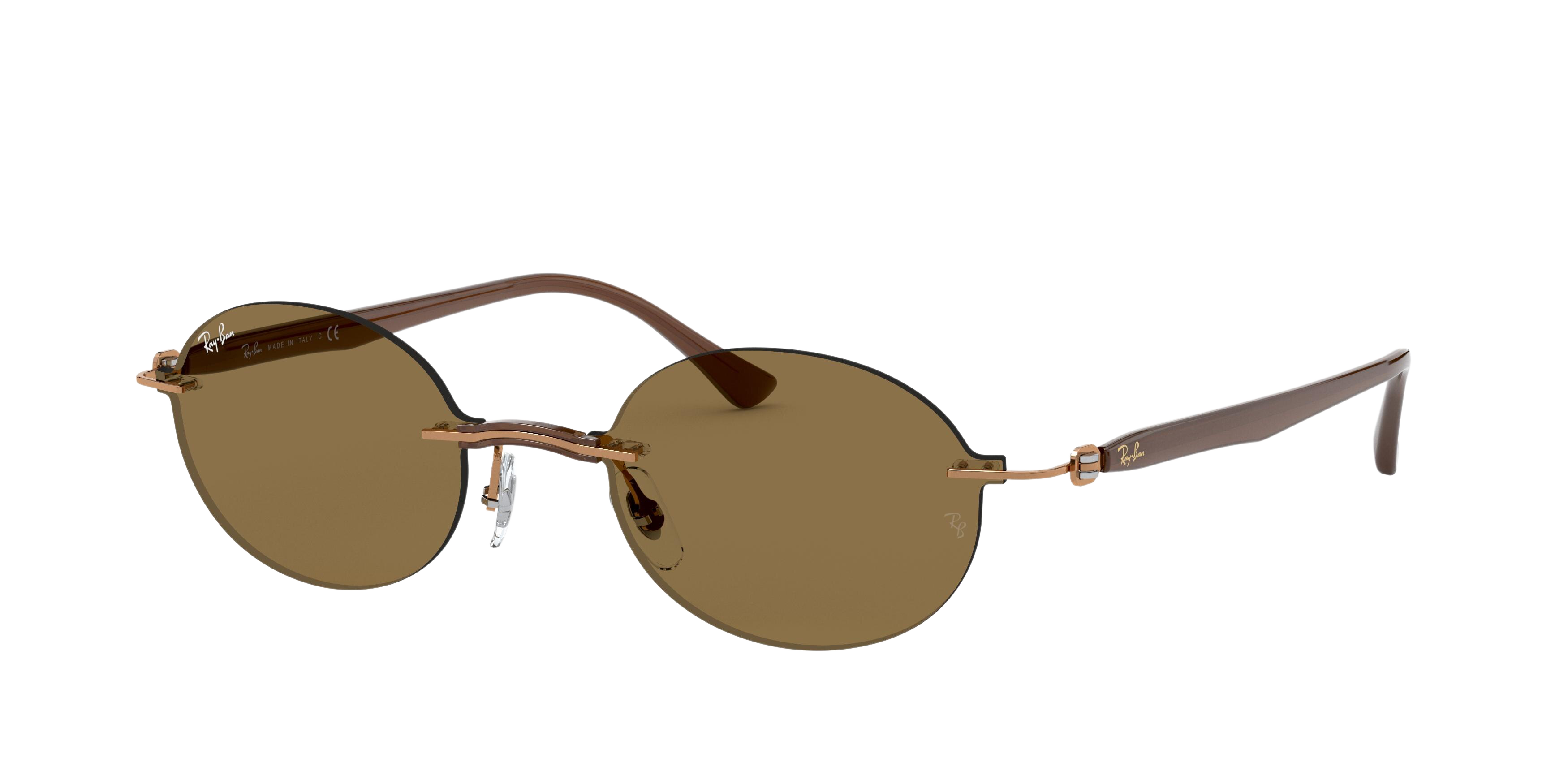 Ray-Ban RB8060 round sunglasses in Light Brown