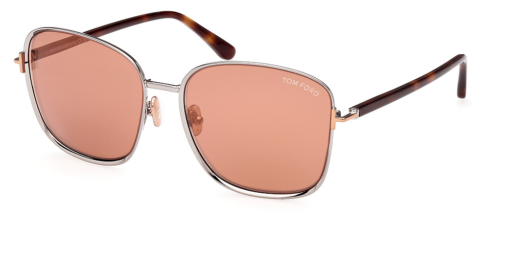 shiny dark ruthenium / brown mirror