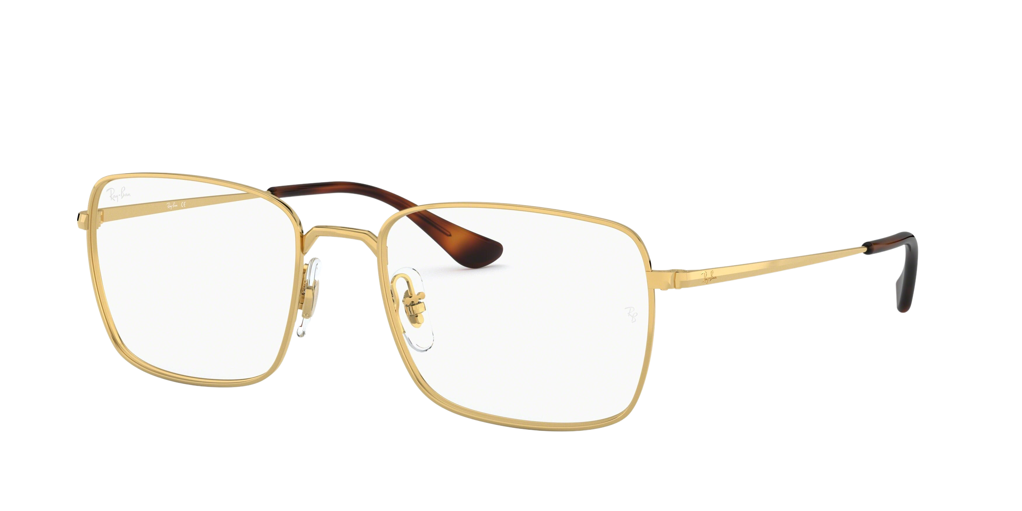 Ray-Ban RX6437 square sunglasses in Gold