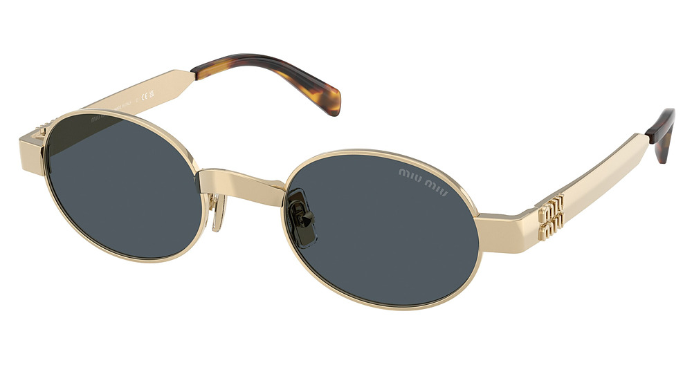 Miu Miu MU B51S round sunglasses in Pale Gold/Dark Grey