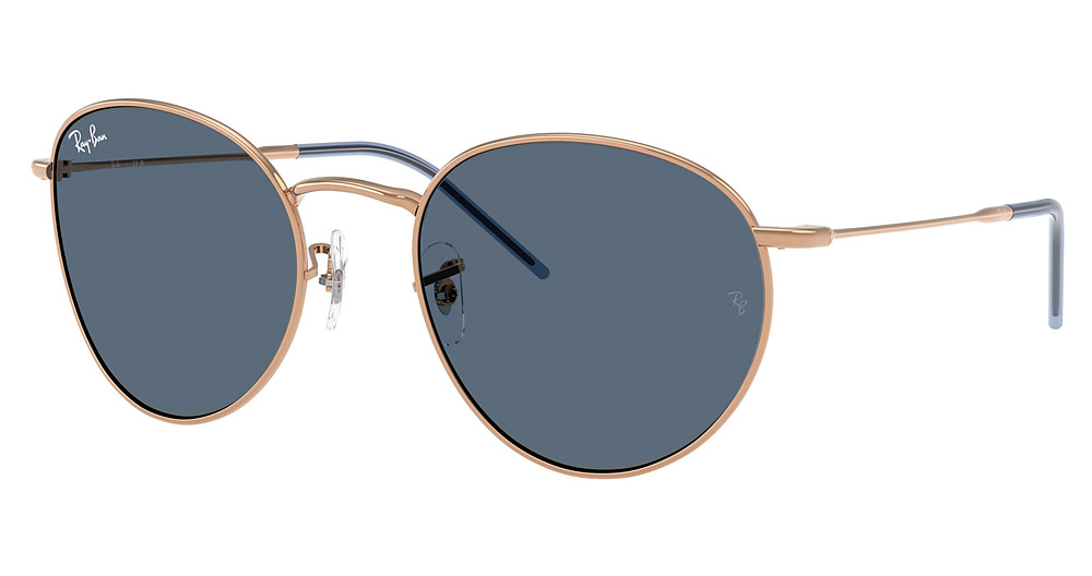 Ray-Ban RBR0103S ROUND REVERSE round sunglasses in Rosegold/Dark Blue