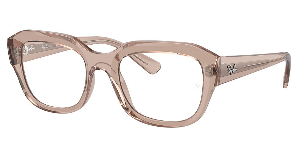 Ray-Ban RX7225F LEONID irregular eyeglasses in Transparent Light Brown